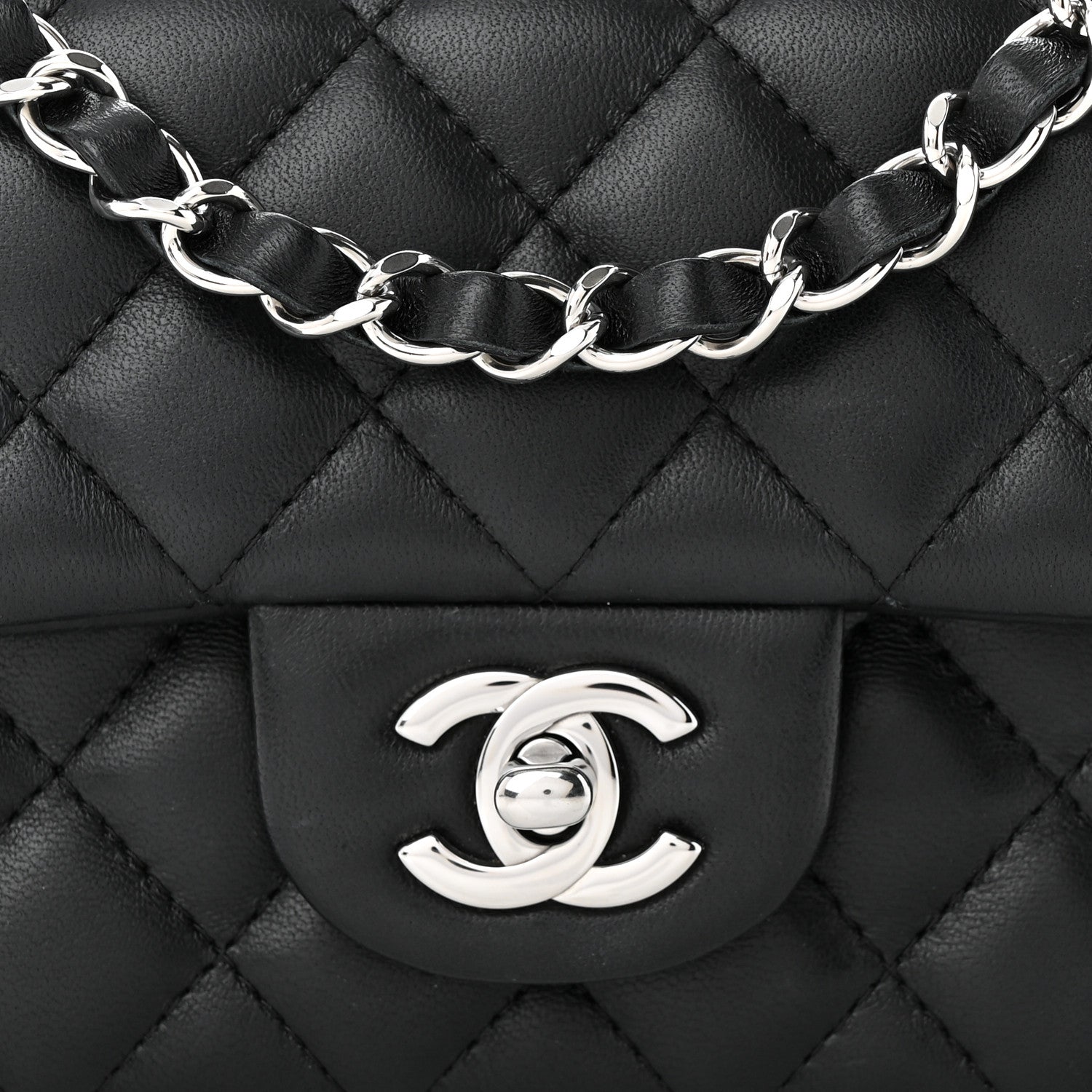 Chanel Lambskin Quilted Mini Rectangular Flap Black 8 of 11