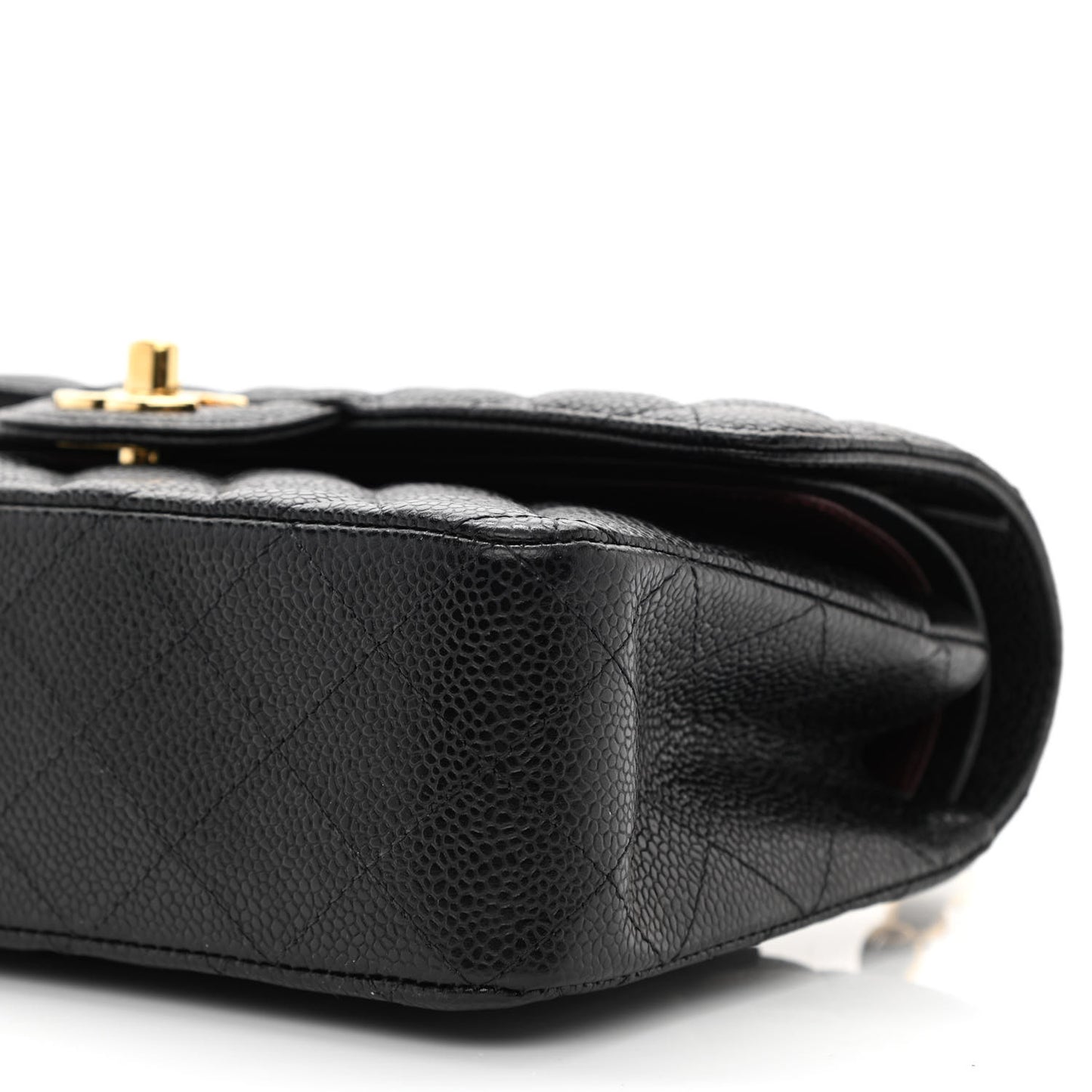 Caviar Quilted Small Double Flap Black