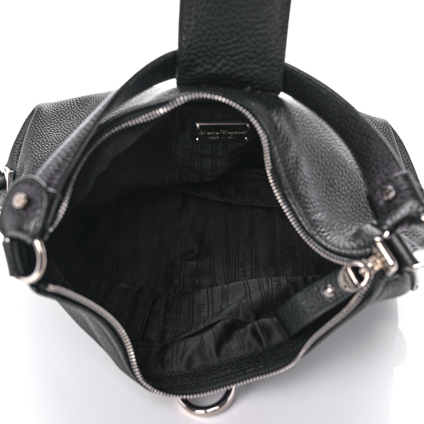 Calfskin Fanisa Gancini Hobo Black