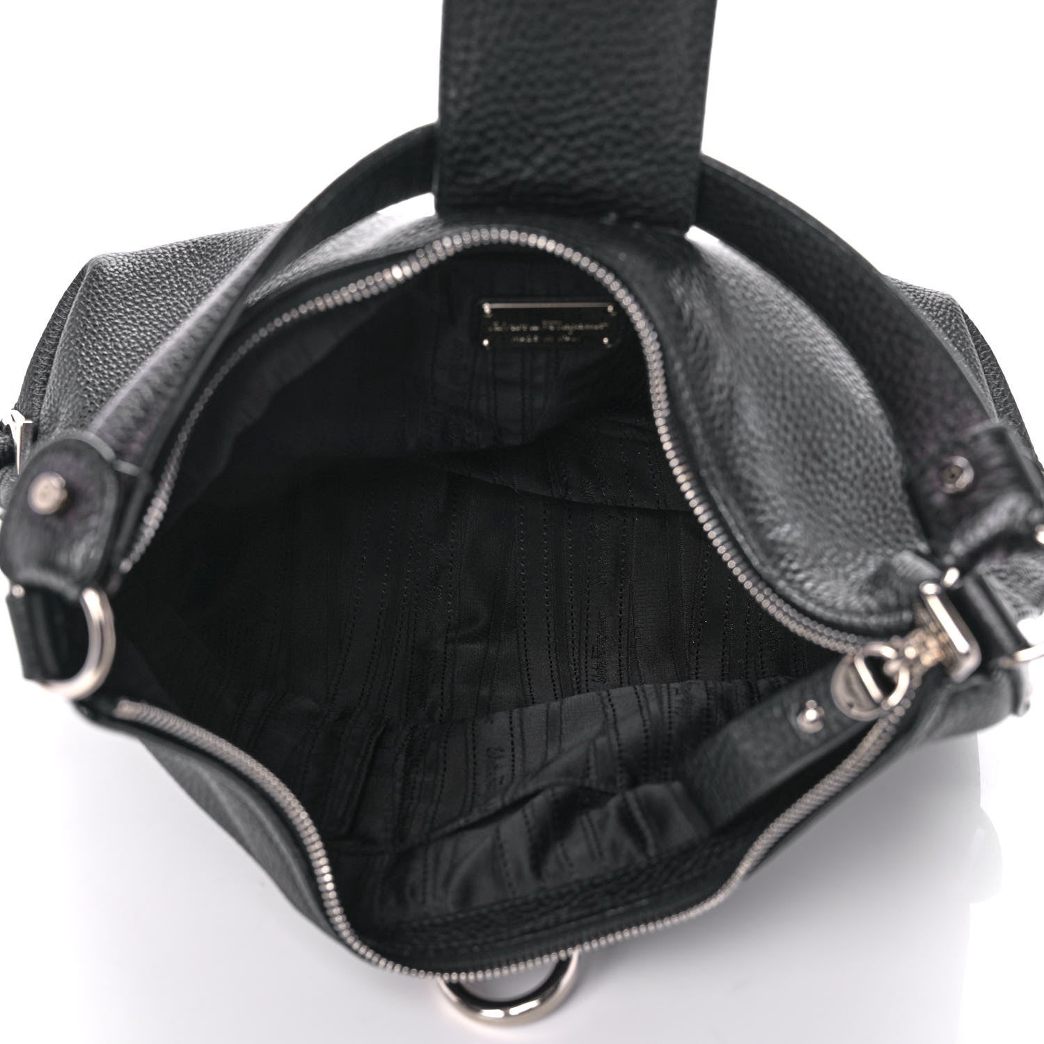Salvatore Ferragamo Calfskin Fanisa Gancini Hobo Black 7 of 13