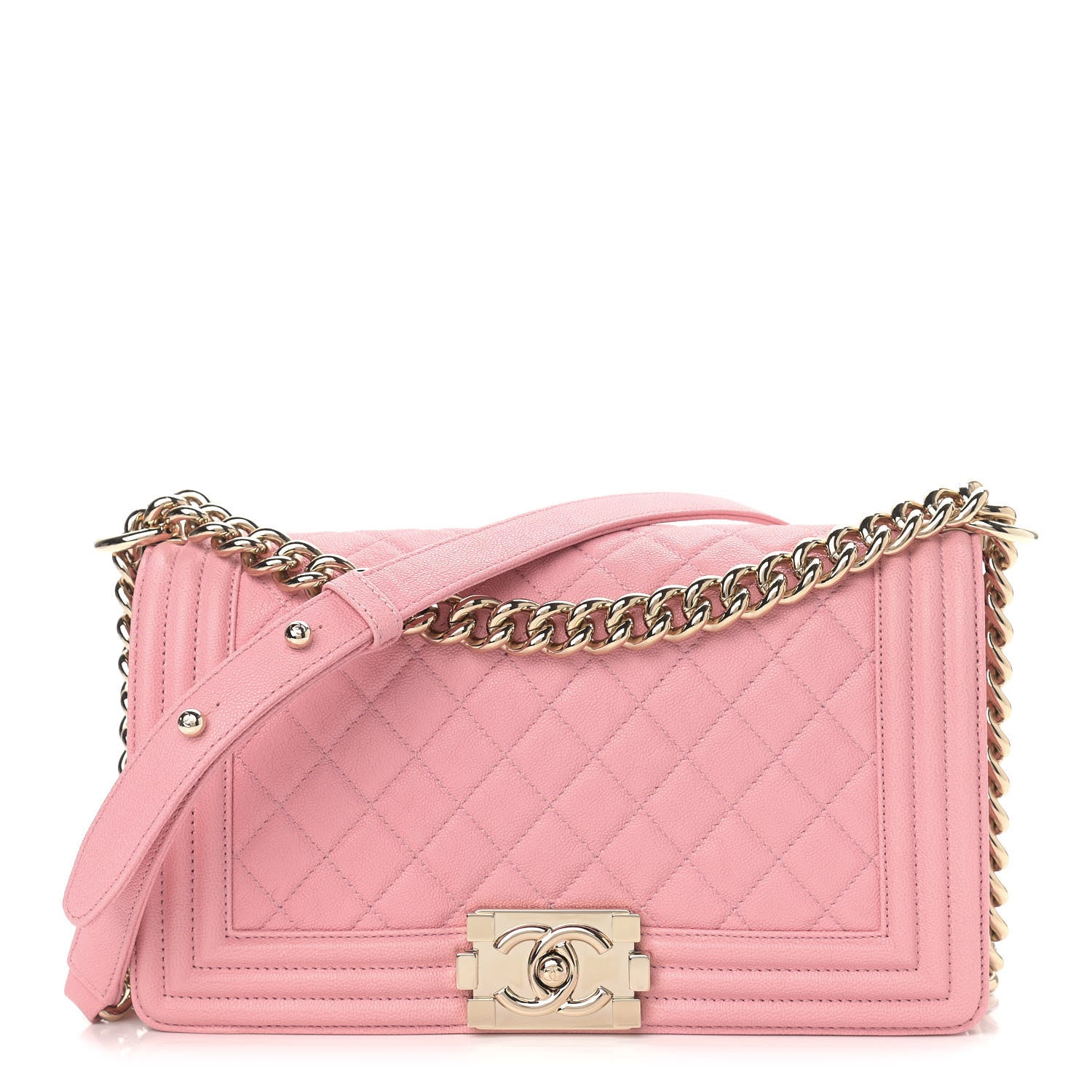 Chanel Caviar Quilted Medium Boy Flap Pink 1 of 8