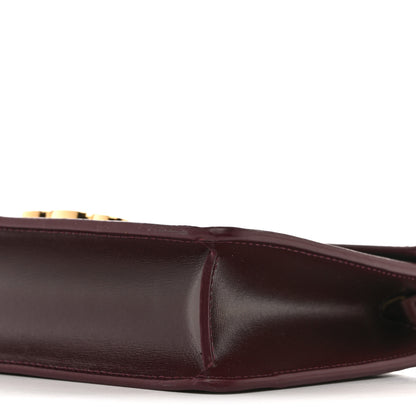 Celine Shiny Calfskin Triomphe Margo Wallet on Chain Burgundy 10 of 11