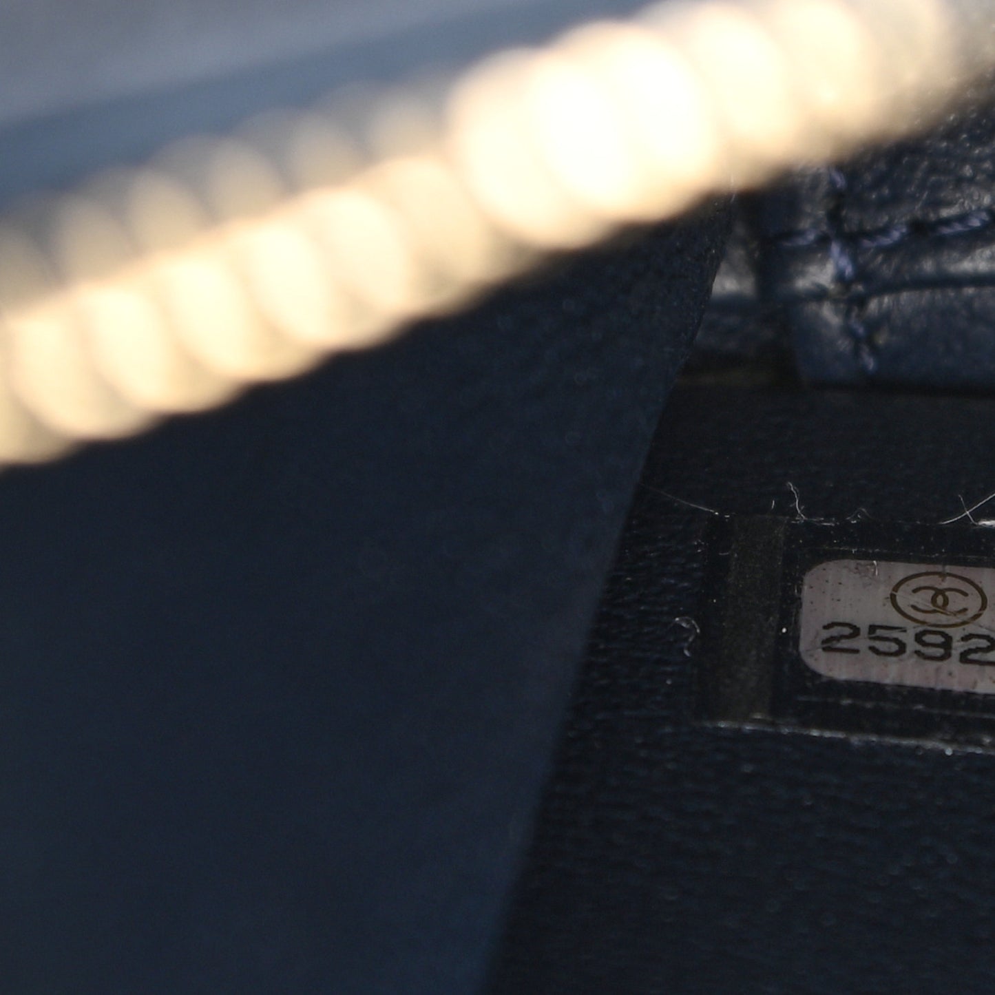 Caviar Quilted Small CC Filigree Vanity Case Navy
