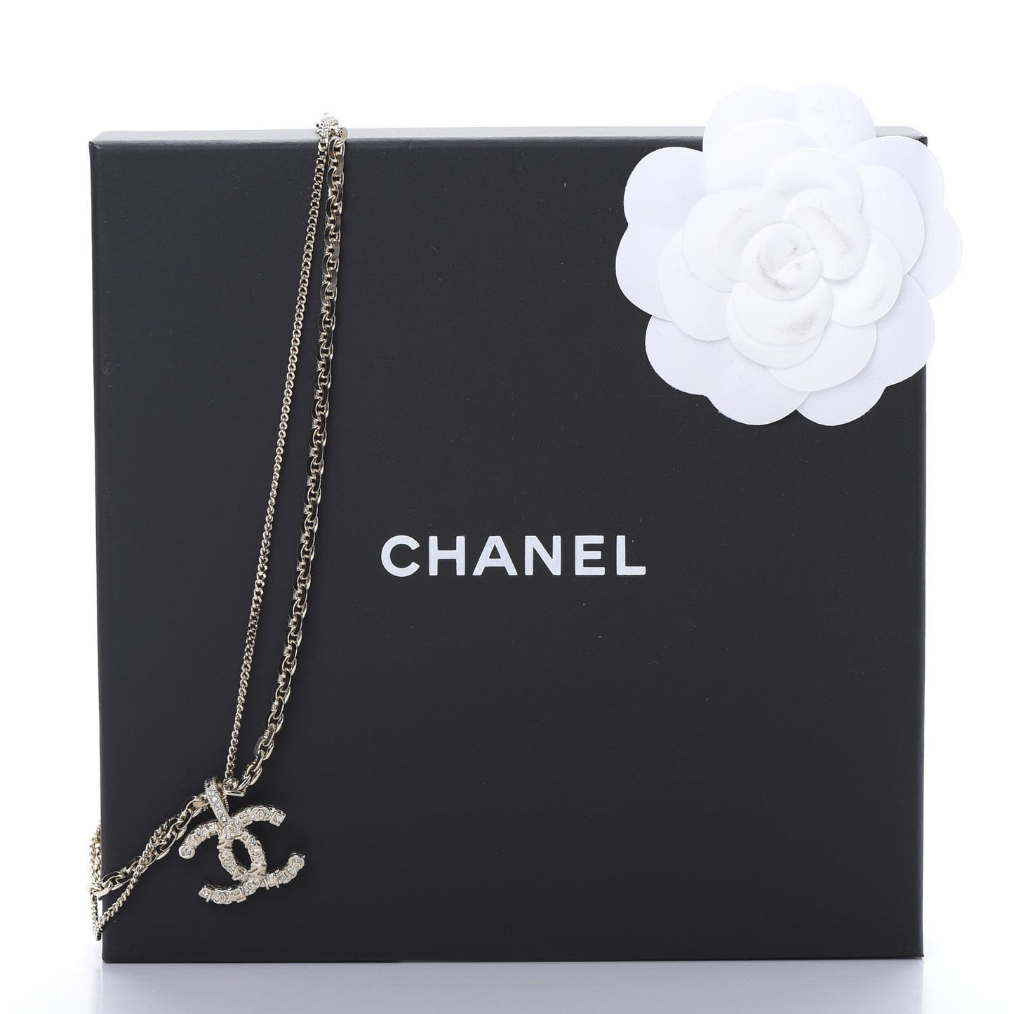 Crystal CC Multi Strand Chain Necklace Gold