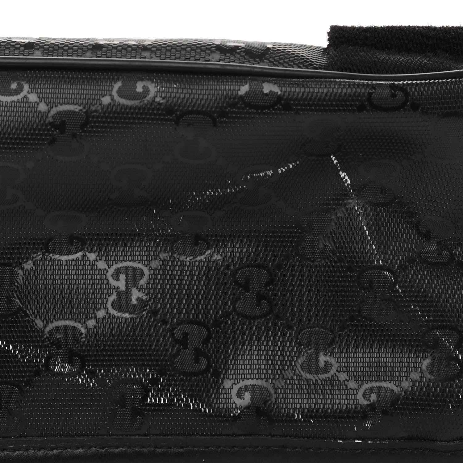 Gucci Imprime Monogram Medium Double Buckle Flap Messenger Bag Black 9 of 11