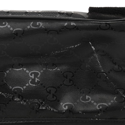 Gucci Imprime Monogram Medium Double Buckle Flap Messenger Bag Black 9 of 11