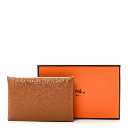 Hermes Epsom Calvi Card Case Gold 7 of 7