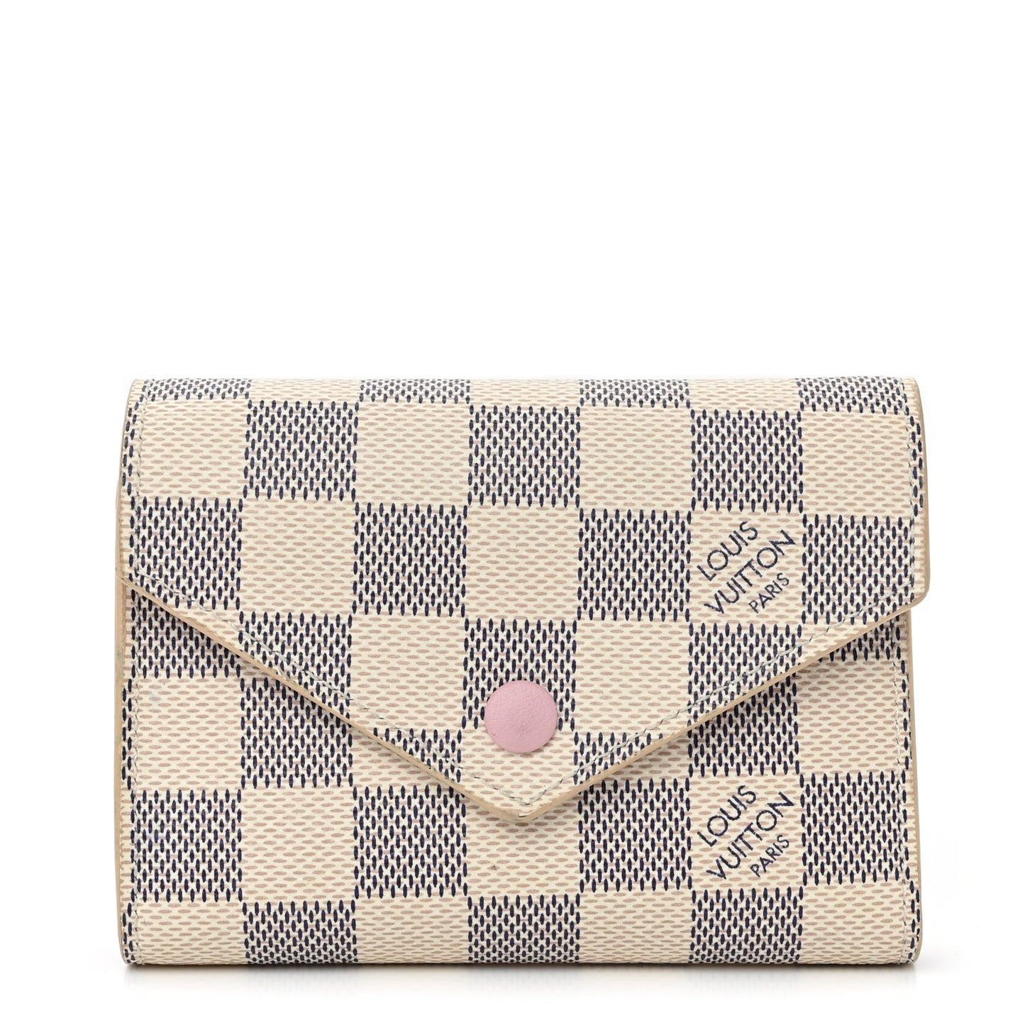 LOUIS VUITTON Damier Azur Victorine Wallet Rose Ballerine