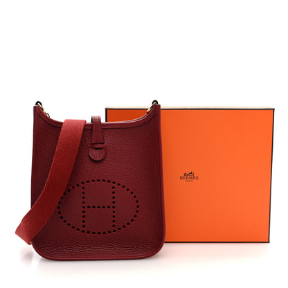 Hermes Taurillon Clemence Evelyne TPM Rouge H 11 of 11