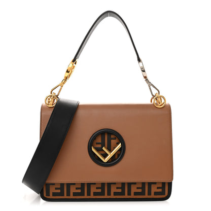 Fendi Vitello Century F is Fendi FF Embossed Kan I Shoulder Bag Orzo Tobacco 1 of 10