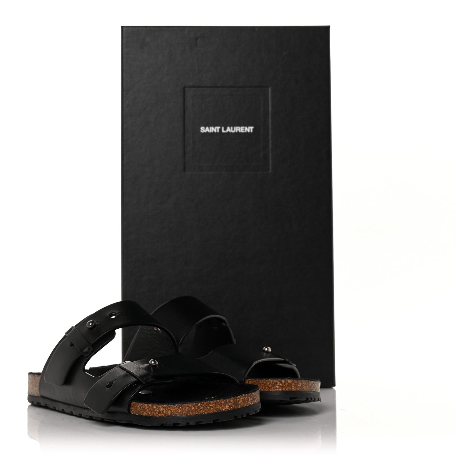 Saint Laurent Calfskin Jimmy Cross Slides 40 Black 8 of 8