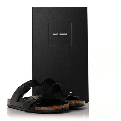 Saint Laurent Calfskin Jimmy Cross Slides 40 Black 8 of 8