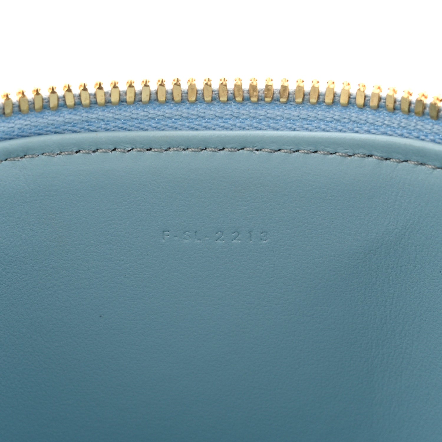 Celine Smooth Calfskin Cuir Triomphe Mini Vanity Case California Blue 7 of 11