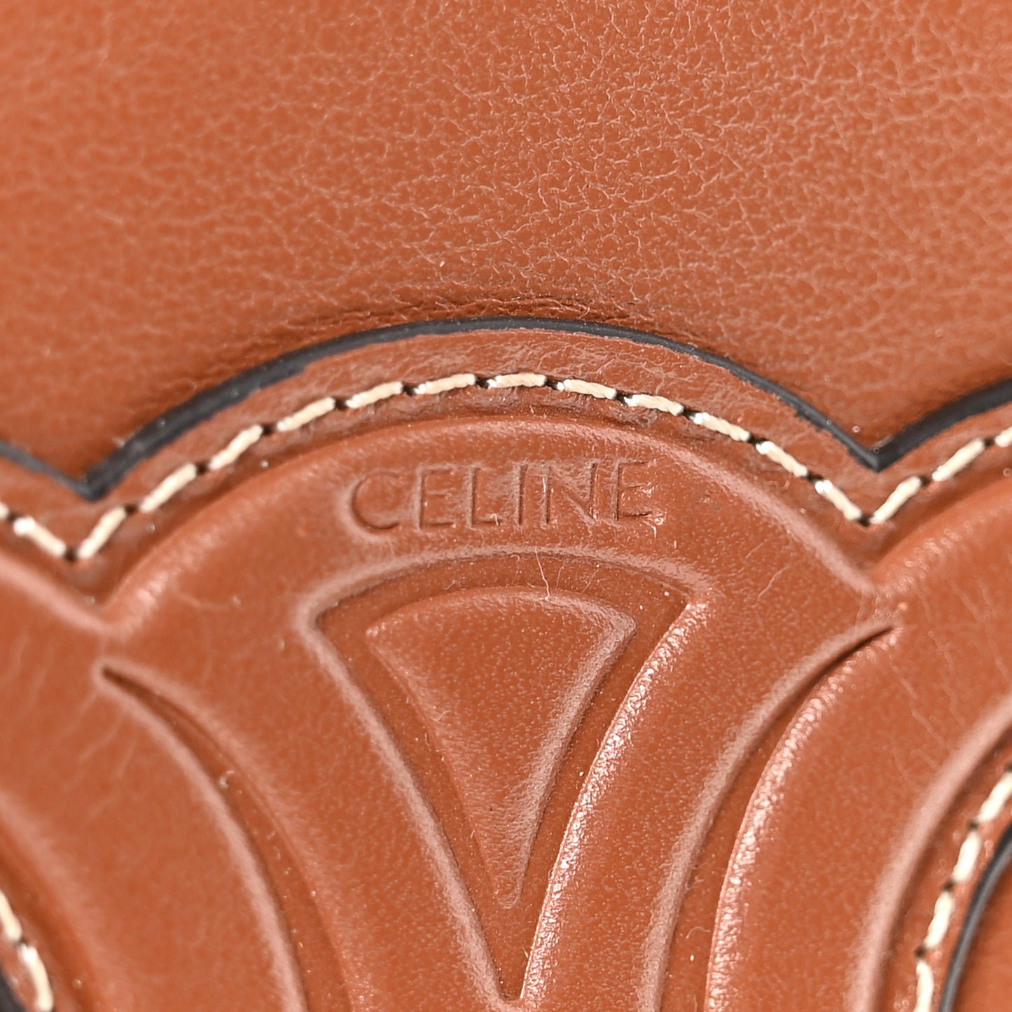Smooth Calfskin Cuir Triomphe Coin and Card Pouch With Hook Tan