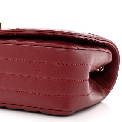 Chanel Calfskin Chevron Quilted Mini Statement Flap Burgundy 11 of 12
