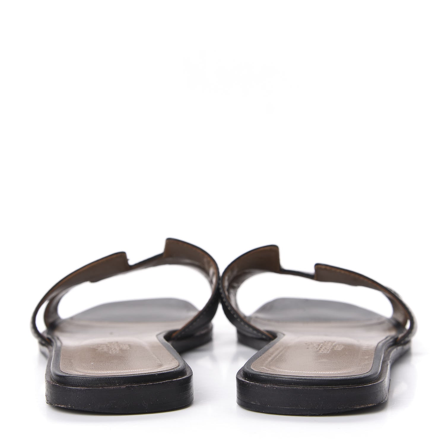 Hermes Box Calfskin Oran Sandals 38 Black 7 of 10