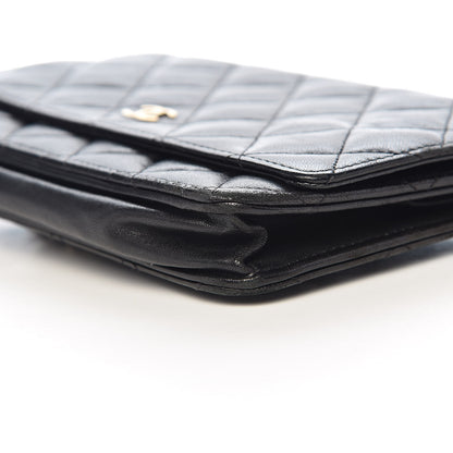 Chanel Lambskin Quilted Wallet On Chain WOC Black 16 of 17