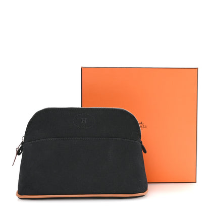 Hermes Cotton Canvas Mini Bolide Travel Cosmetic Pouch Black 16 of 16