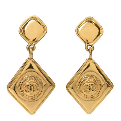 Chanel CC Drop Clip On Earrings Gold 1 of 4