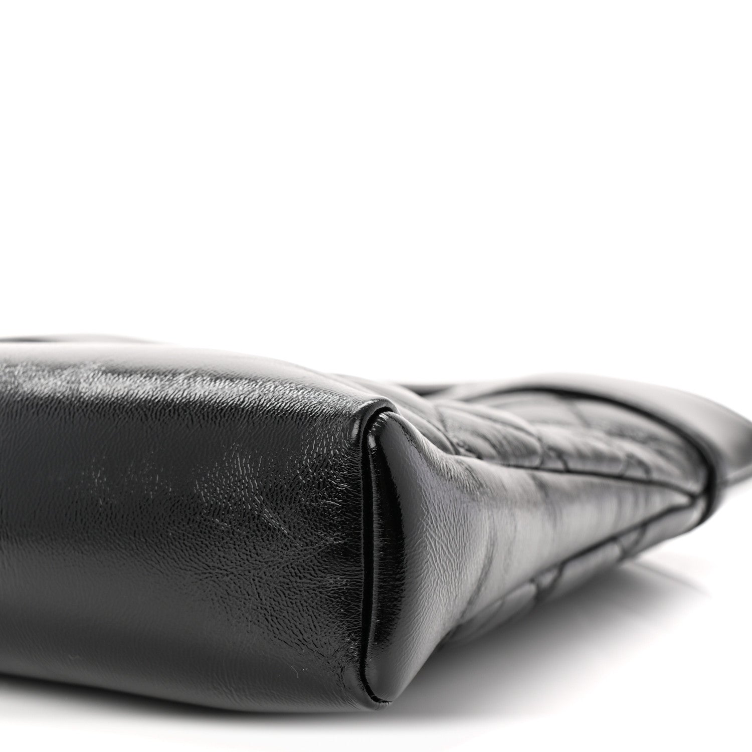 Chanel Shiny Crumpled Calfskin Quilted Mini 31 Shopping Bag Black 10 of 11