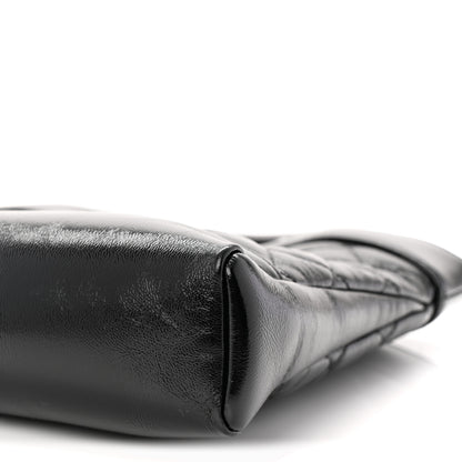 Chanel Shiny Crumpled Calfskin Quilted Mini 31 Shopping Bag Black 10 of 11
