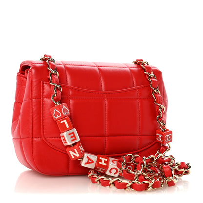 Chanel Lambskin Resin Crystal Square Quilted Monacoco Mini Flap Red 2 of 12
