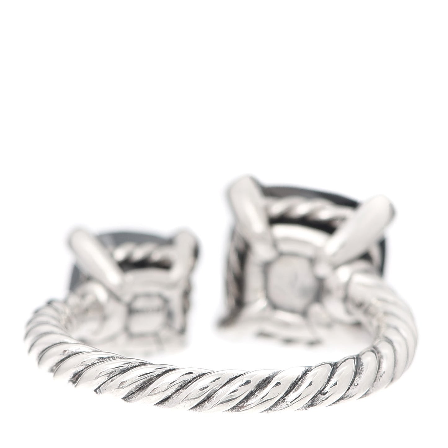 Sterling Silver Diamond Black Onyx Hematite Chatelaine Bypass Ring 50 5.25