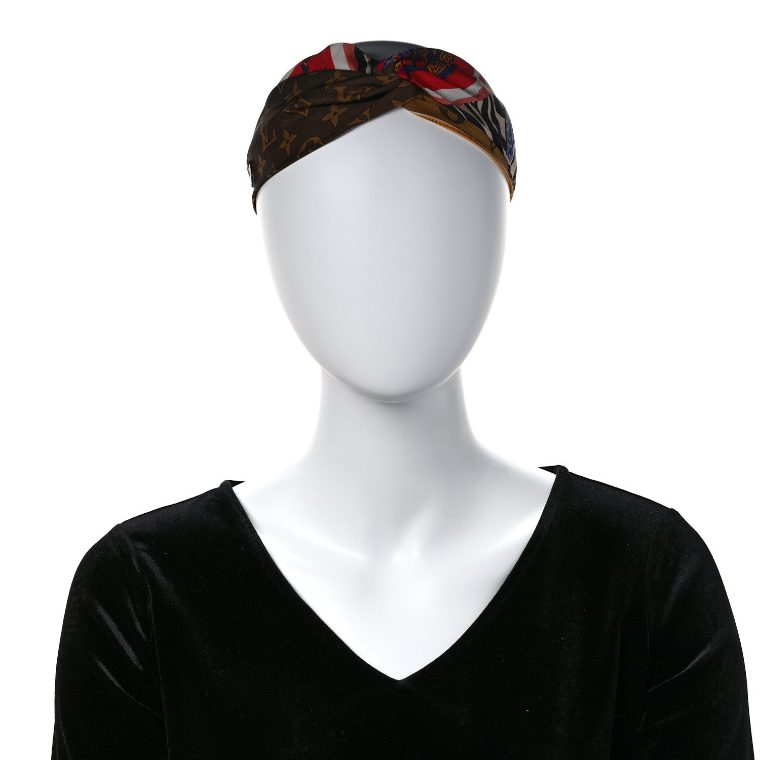 Louis Vuitton Silk Monogram Be Mindful Turban Headband 2 of 7