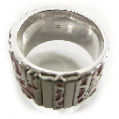 Christian Dior Silver Logo Ring Pink 5 4 of 5