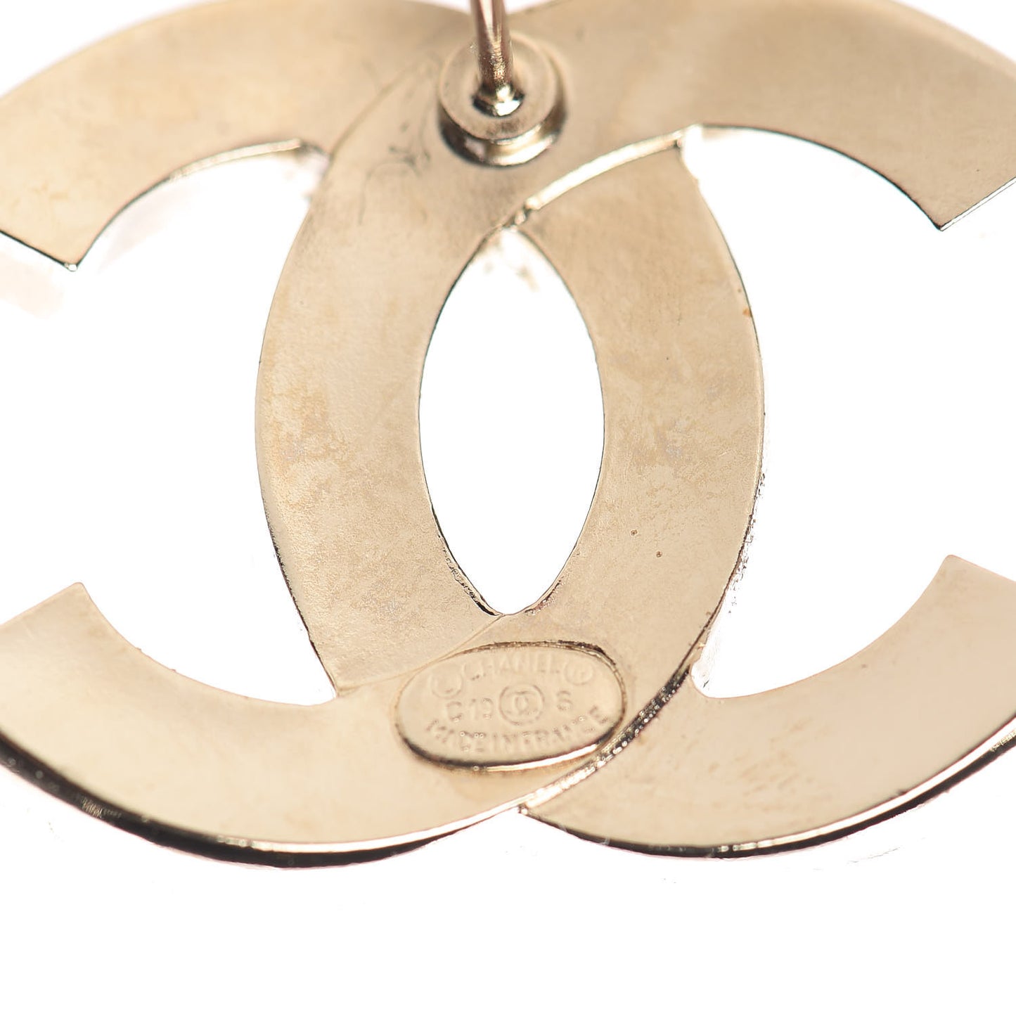 Crystal Large CC Earrings Silver