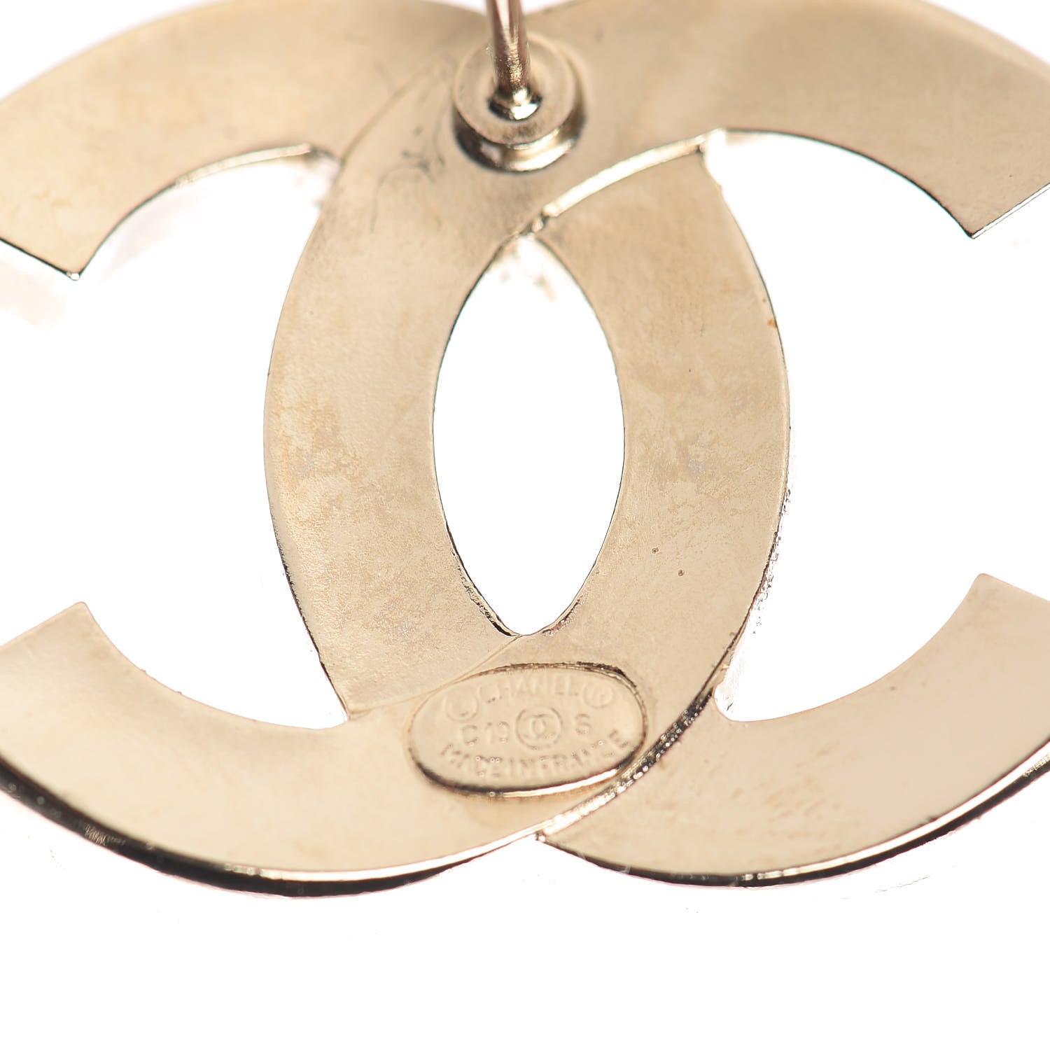 Chanel Crystal Large CC Earrings Silver 4 of 5