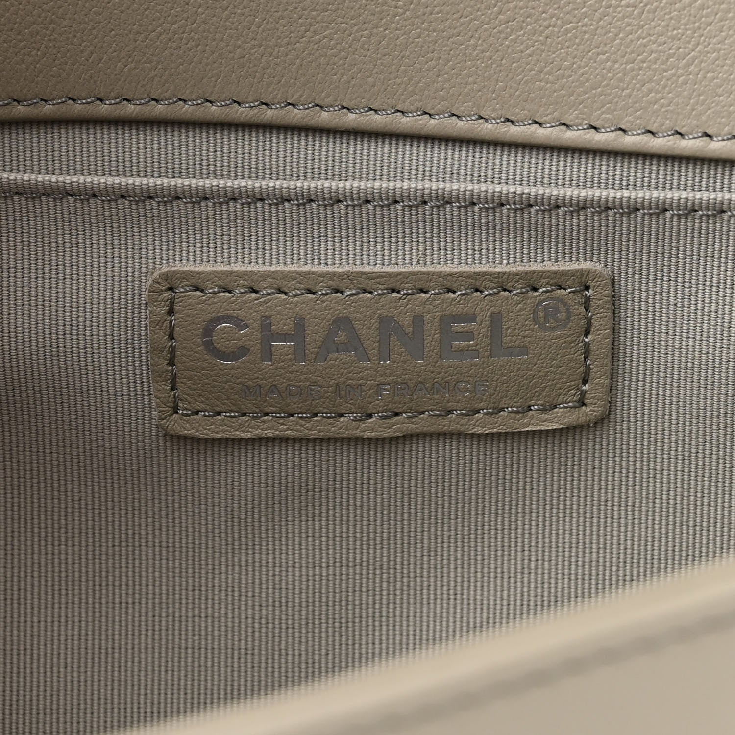 Chanel Calfskin Chevron Quilted Medium Boy Flap Grey 6 of 10