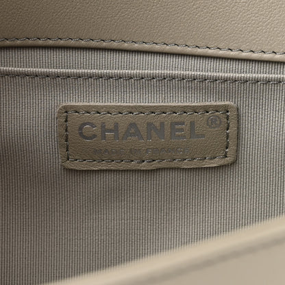 Chanel Calfskin Chevron Quilted Medium Boy Flap Grey 6 of 10