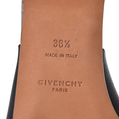 Givenchy Metallic Calfskin Bedford Logo Mule Slides 38.5 Black 7 of 8