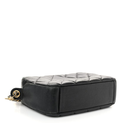 Chanel Lambskin Quilted Small Diamond CC Camera Case Black 4 of 11
