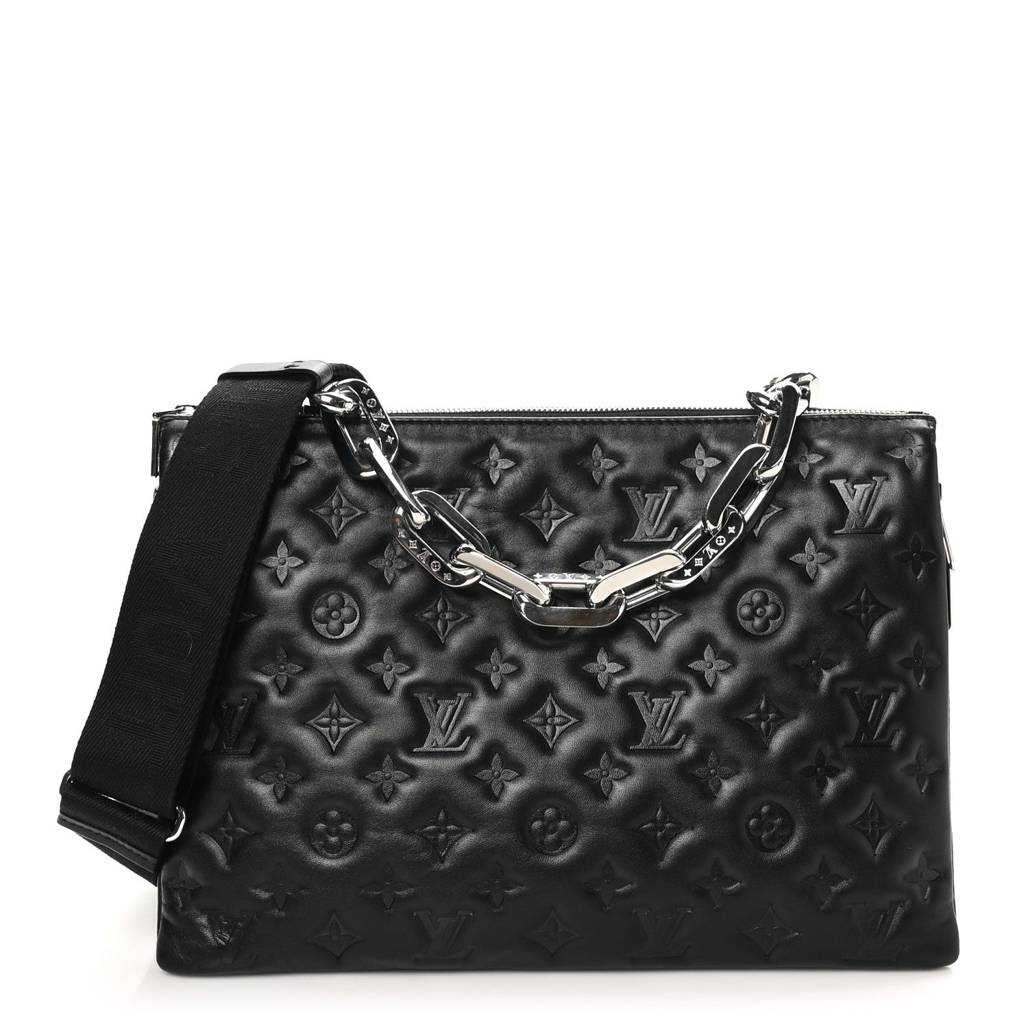 Louis Vuitton Lambskin Embossed Monogram Coussin MM Black 1 of 9