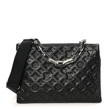 Louis Vuitton Lambskin Embossed Monogram Coussin MM Black 1 of 9
