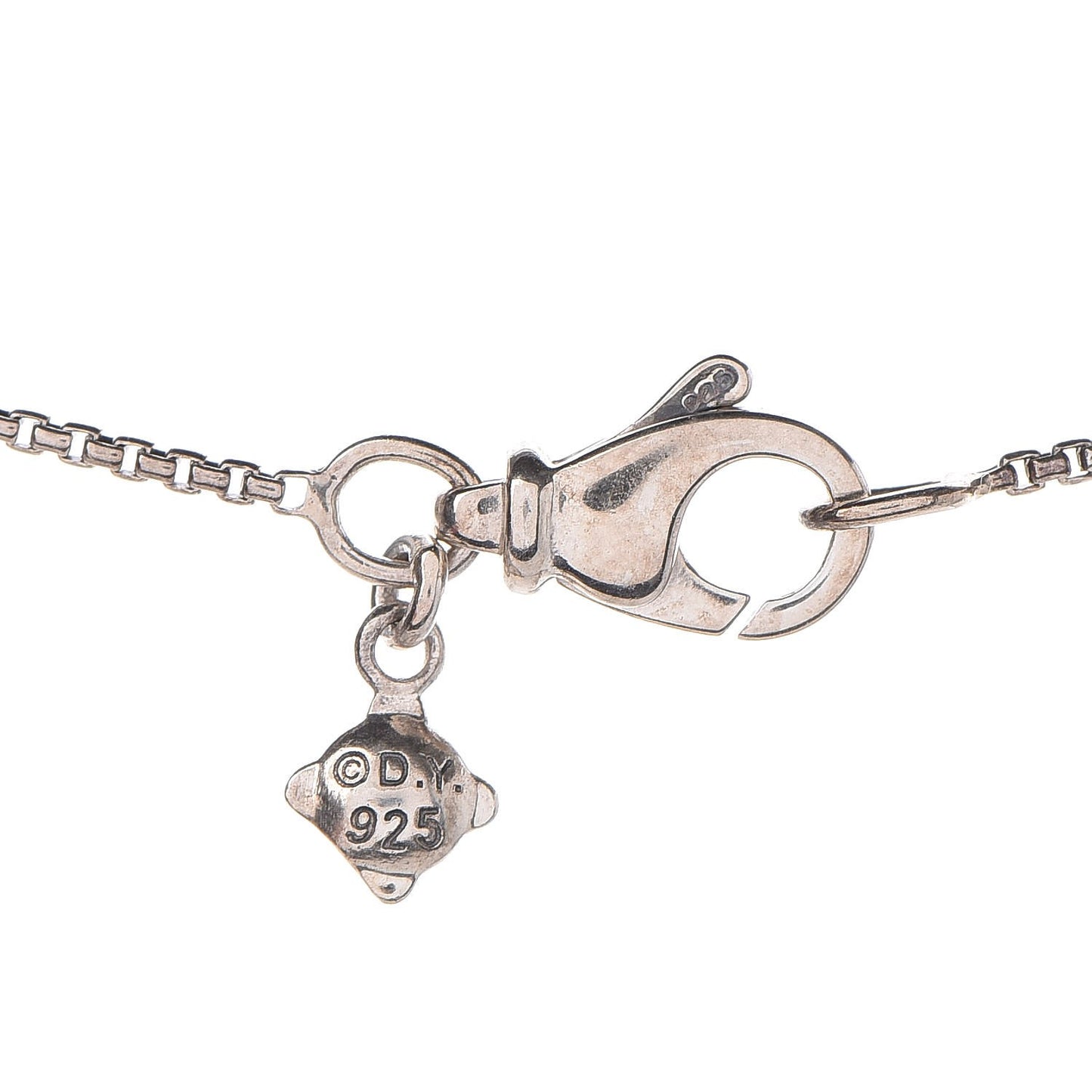Sterling Silver Diamond 8mm Petite Chatelaine Pave Pendant Necklace