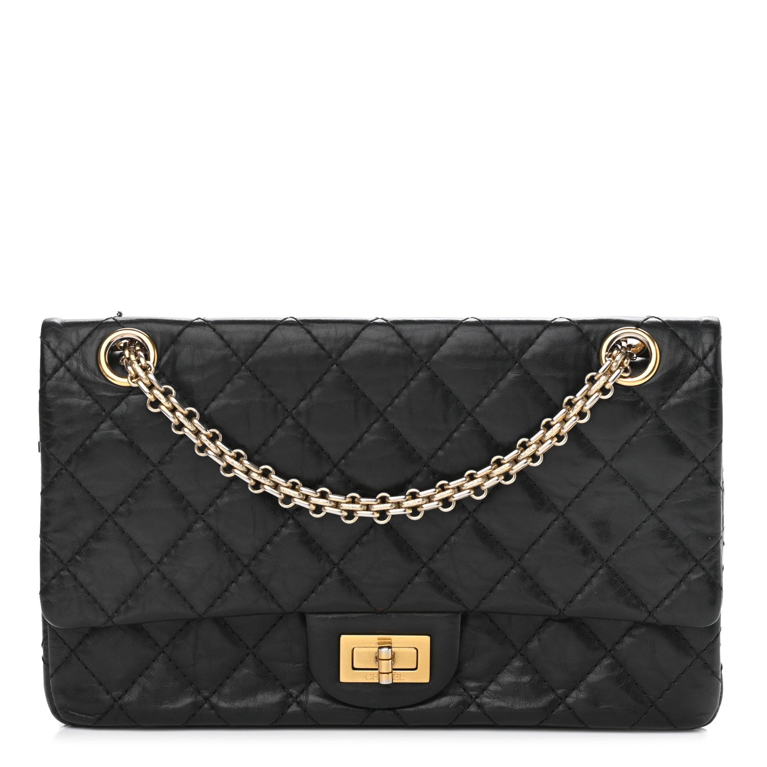 Chanel Aged Calfskin Quilted 2.55 Reissue 225 Flap Black 1 of 12