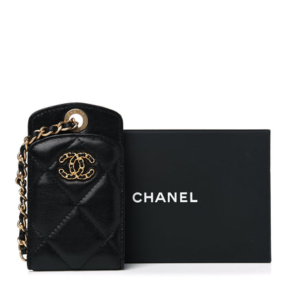 Chanel Lambskin Quilted Chanel 19 Luggage Tag Black 6 of 6