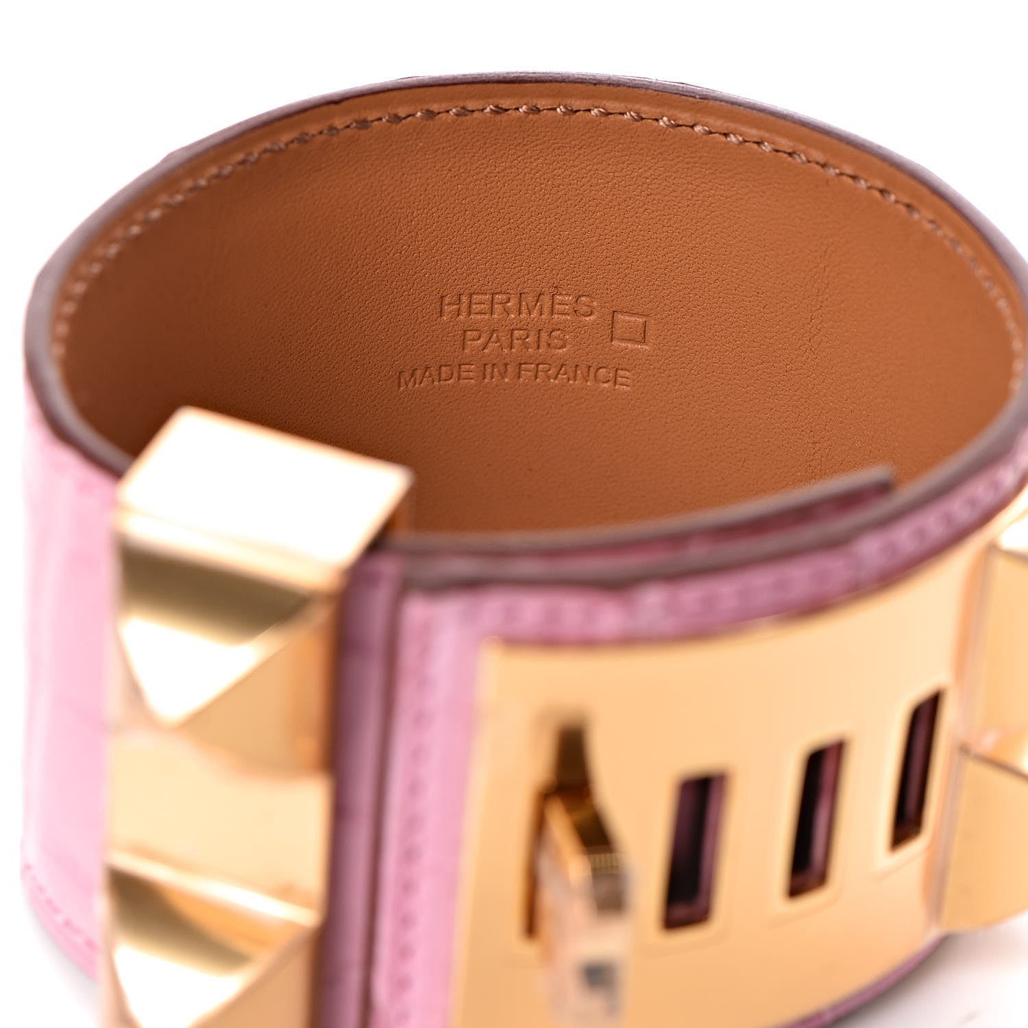 Hermes Matte Alligator Collier De Chien CDC Bracelet T2 5P Pink 4 of 6