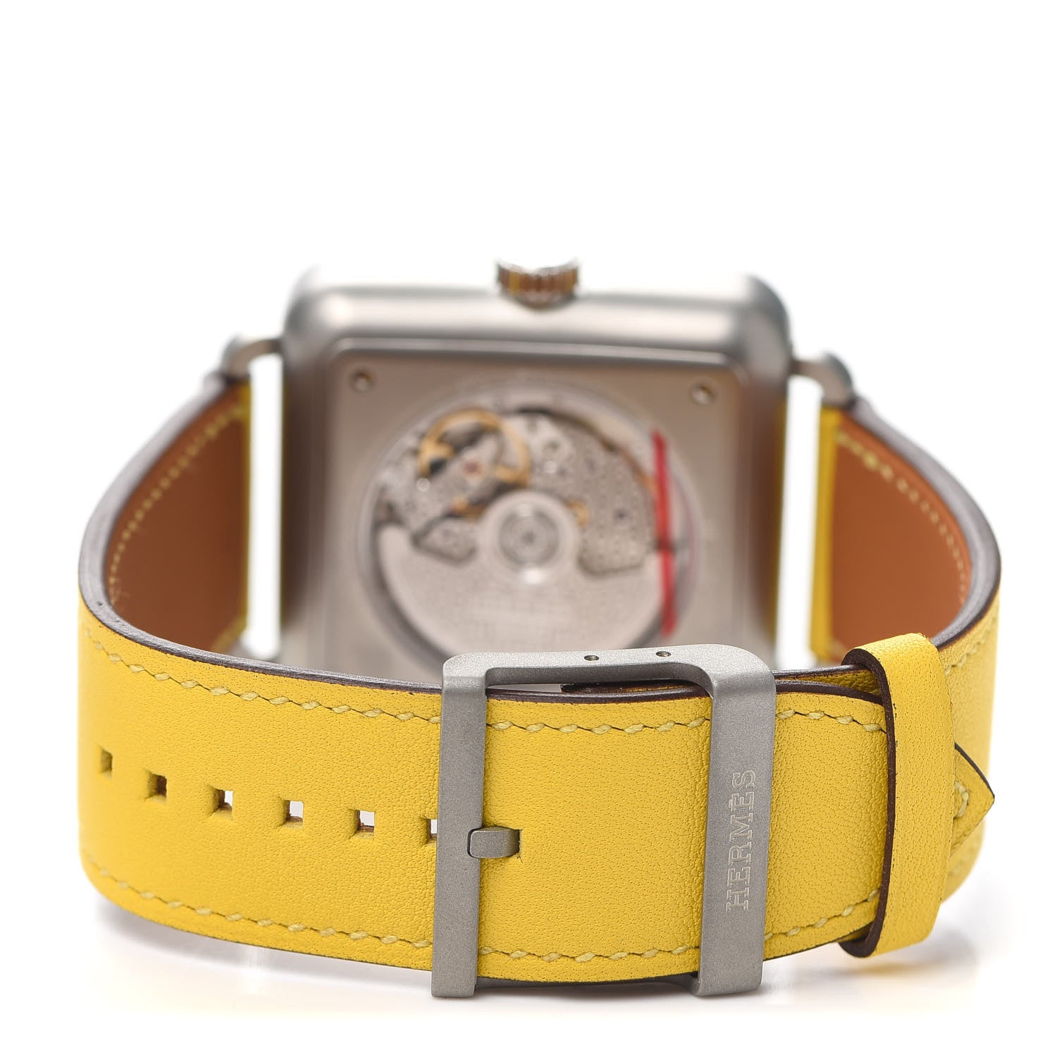 Hermes Stainless Steel Swift 38mm Carre H Automatic Watch Jaune de Naples 3 of 5