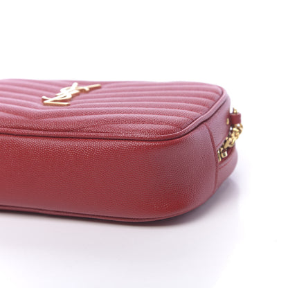 Saint Laurent Grain De Poudre Matelasse Monogram Mini Lou Camera Bag Eros Red 9 of 11