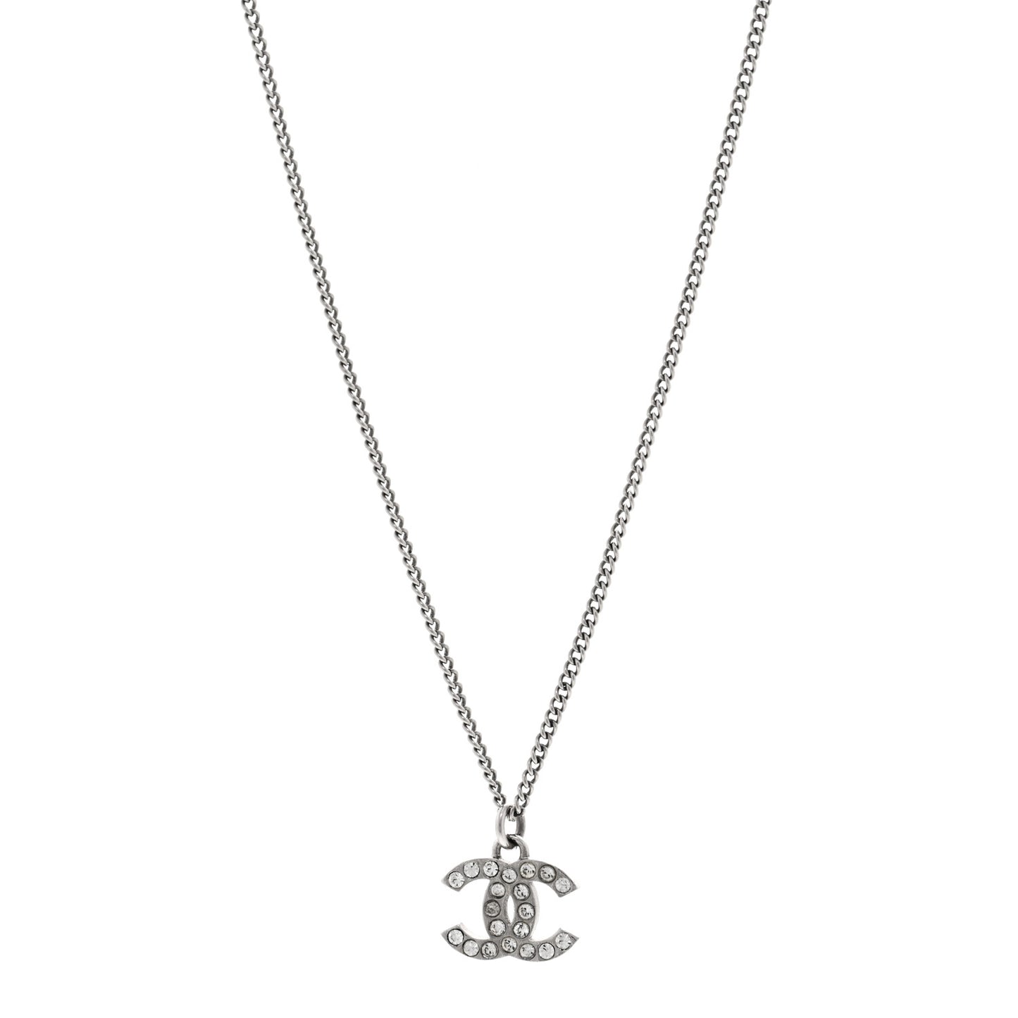 Crystal Timeless CC Necklace Silver