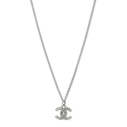 Chanel Crystal Timeless CC Necklace Silver 1 of 6