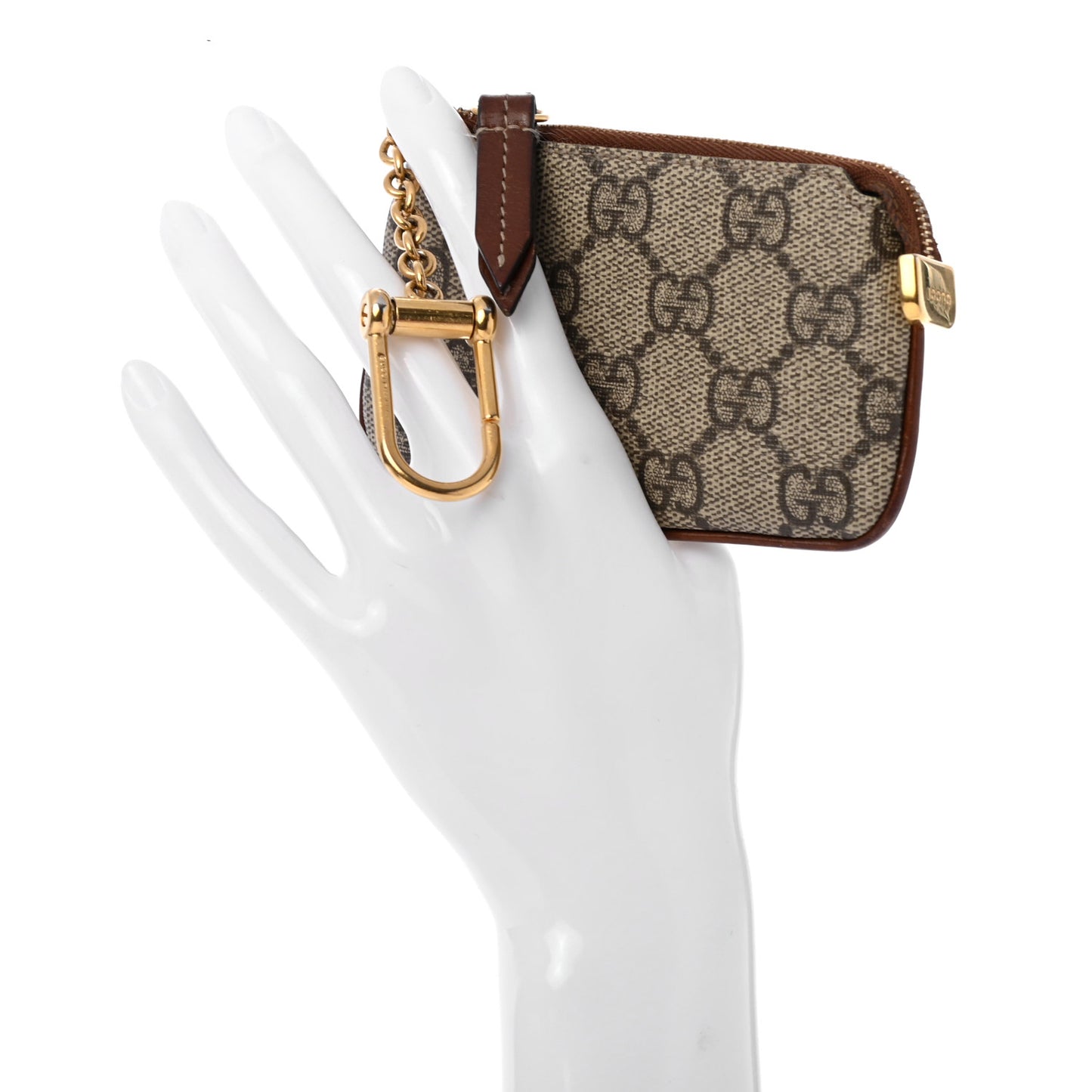 GG Supreme Monogram Key Case Brown