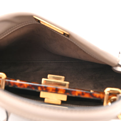 Fendi Vitello Seta Shiny Nappa Plexiglass Medium Peekaboo I SEE U Satchel Tortora 5 of 11