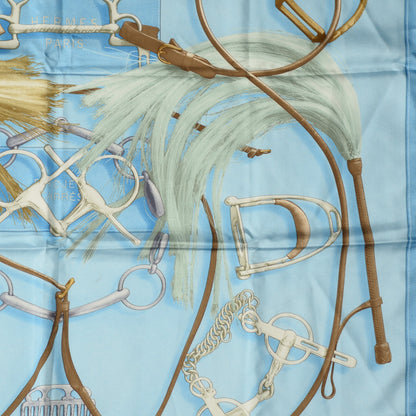 Hermes Silk Projets Carres Scarf 90 Bleu Ciel 4 of 14