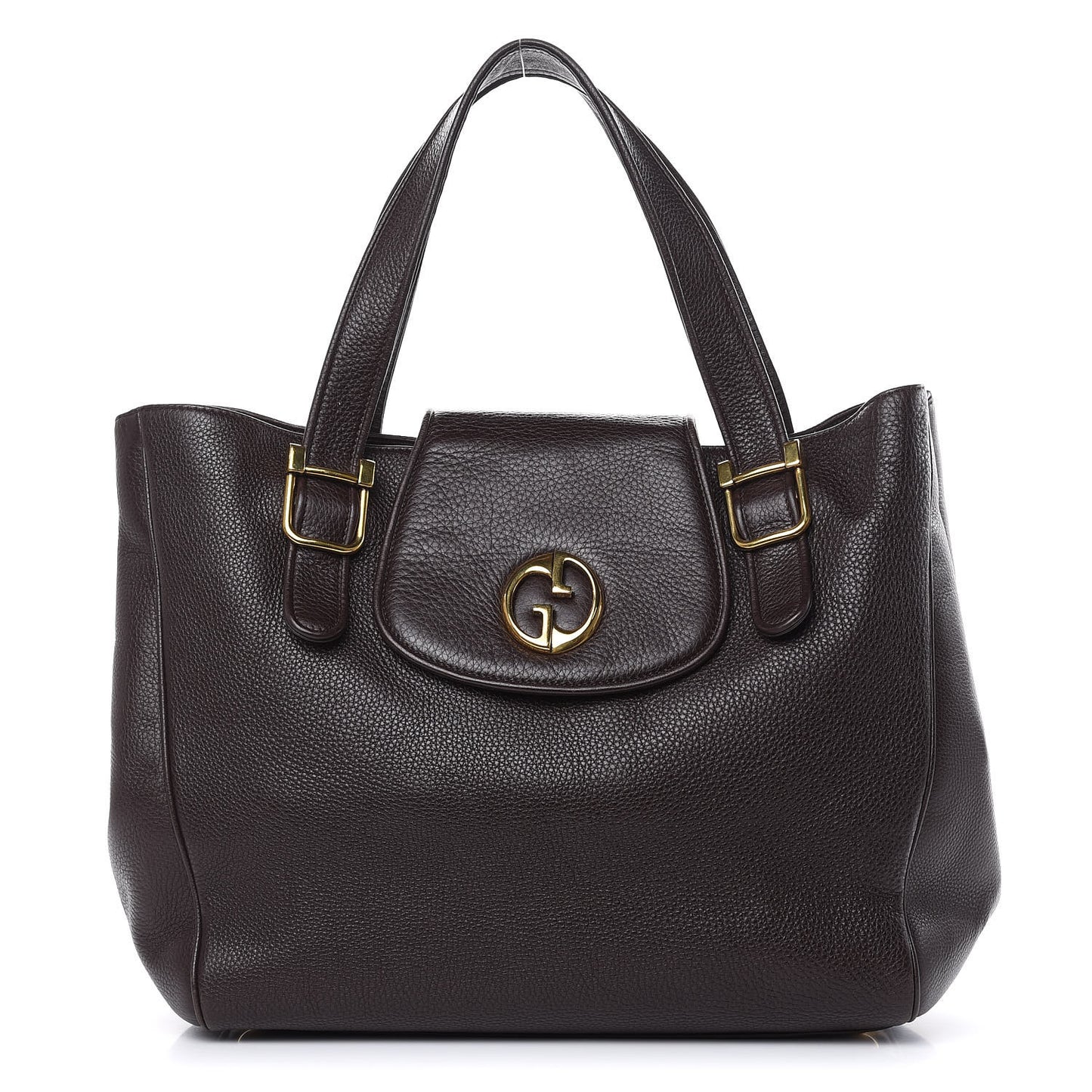 Pebbled Calfskin Medium 1973 Tote Dark Brown