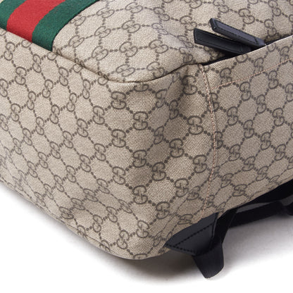 Gucci Soft GG Supreme Monogram Appia Calfskin Web Tote Backpack Beige Ebony Black 5 of 8